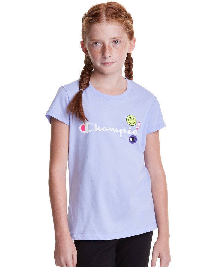 Champion T-Shirt Meisjes - LichtPaars - Classic Smiley Face ( 951438-CBO )